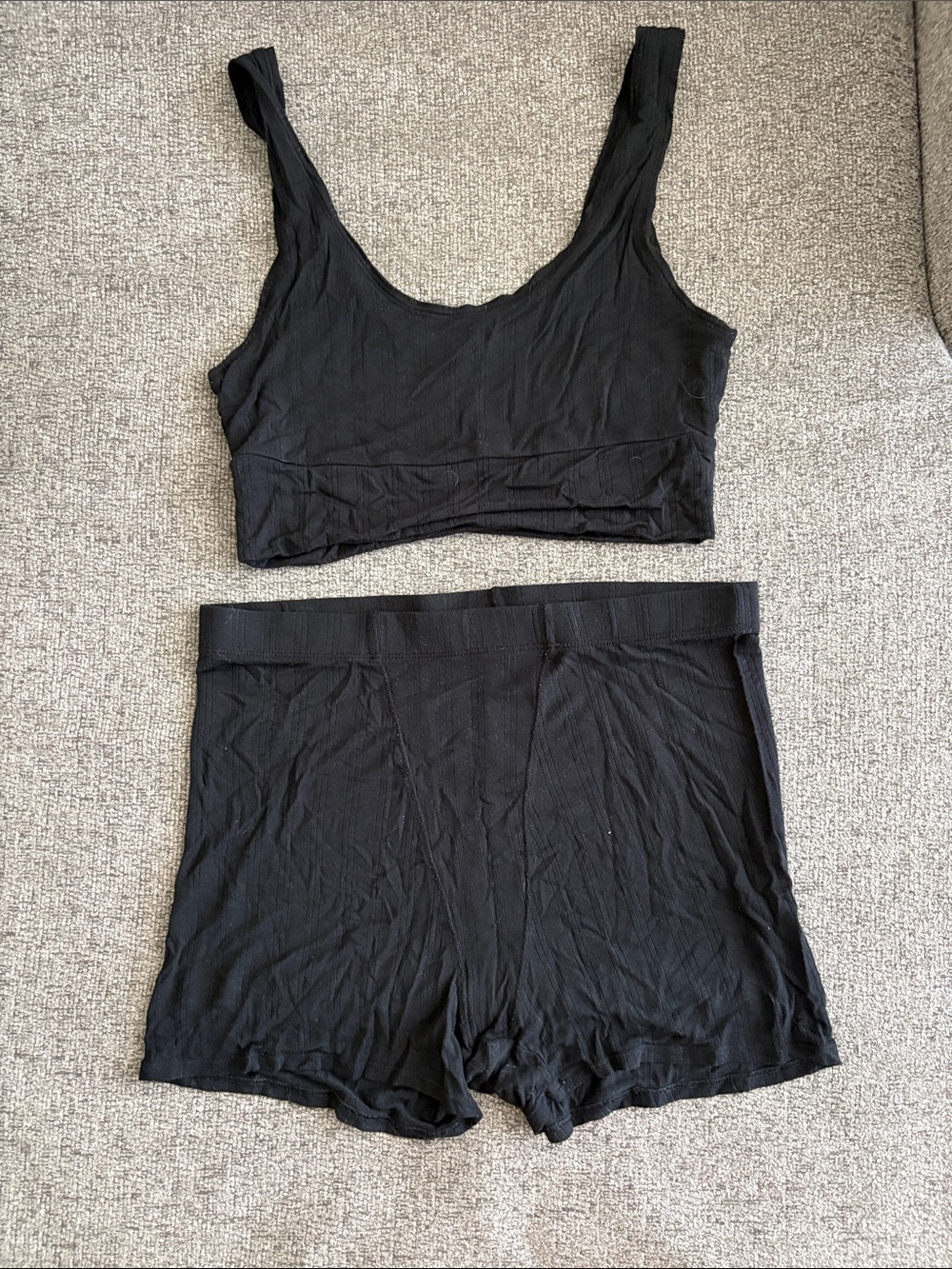 Victoria's Secret Black Seamless Bralette & High-Waist Boxer Set